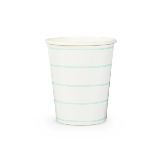 Frenchie Striped Cups - Mint