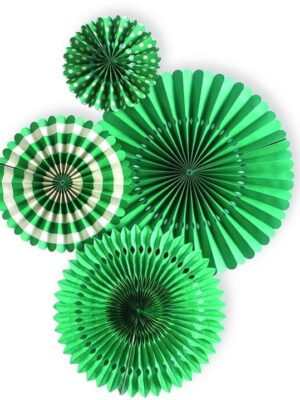 Teal Paper Fan Basics - Set of 4