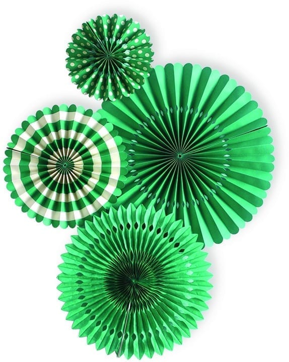 Teal Paper Fan Basics - Set of 4