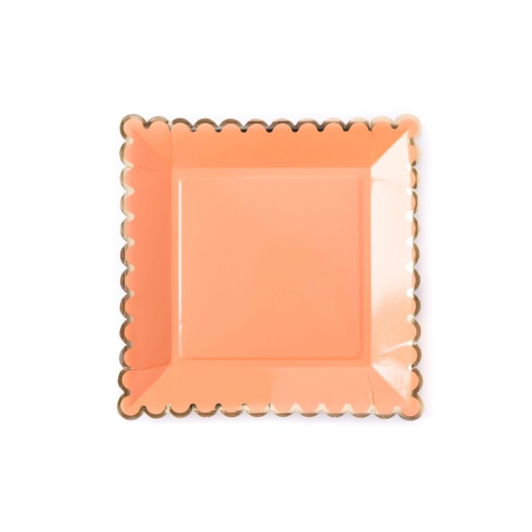 Coral Scalloped Large Plates