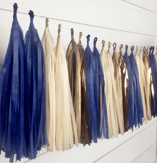 Navy, Blush and Rose Gold Tissue Tassel Garland Kit