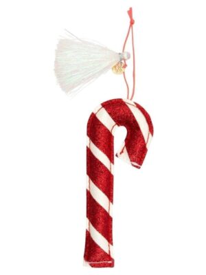Candy Cane Glitter Fabric Tree Decoration