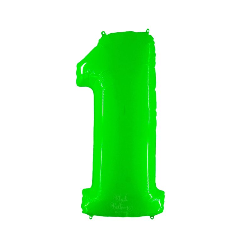 Giant Bright Lime Green Number Balloon - 40 Inches