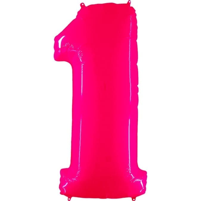 Giant Bright Pink Number Balloon - 40 Inches