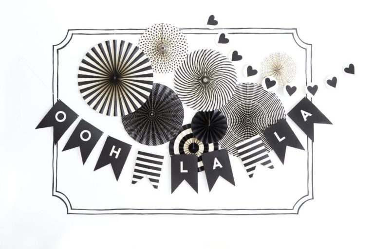 Black and White Party Fans