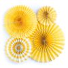 Yellow Paper Fan Basics - Set of 4