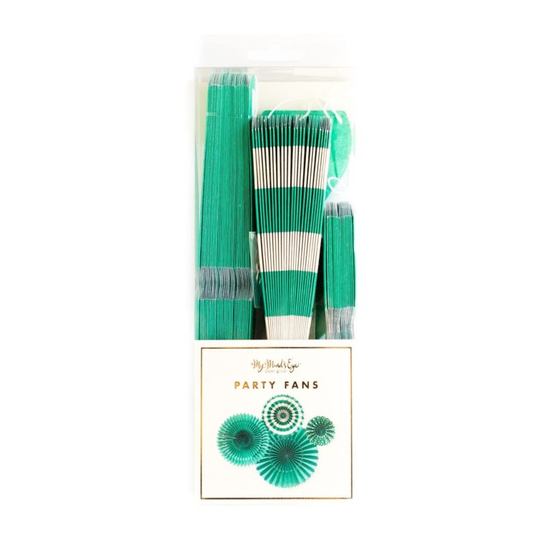 Teal Paper Fan Basics - Set of 4