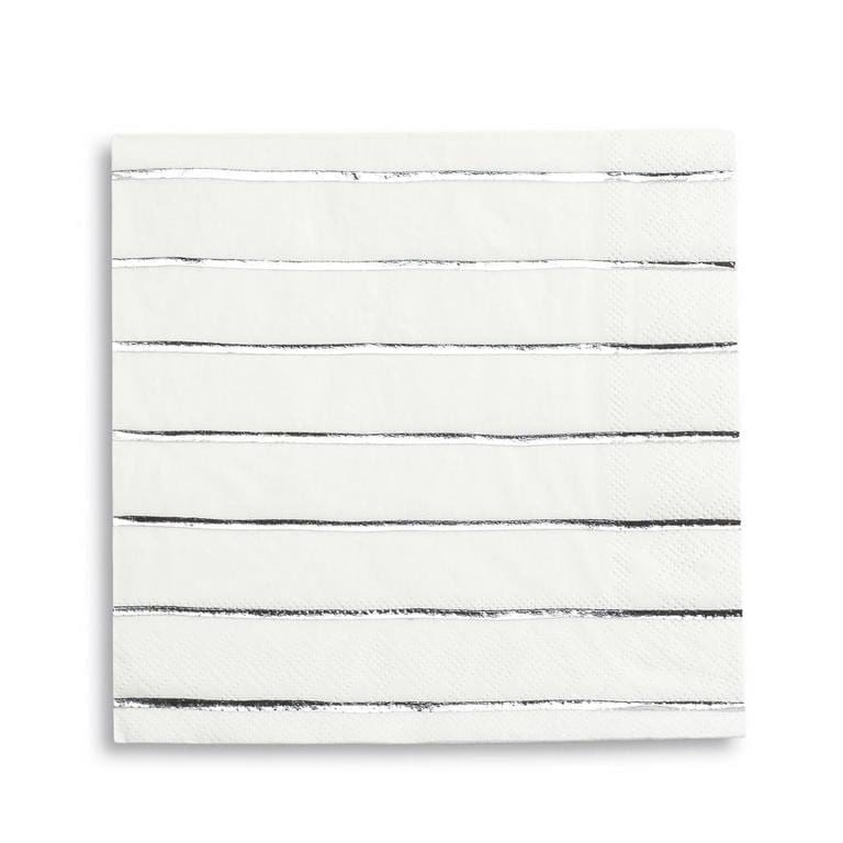 Frenchie Striped Large Napkins - Silver
