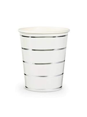 Frenchie Striped Cups - Silver