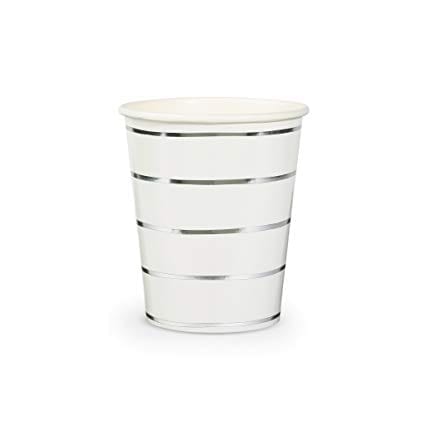Frenchie Striped Cups - Silver