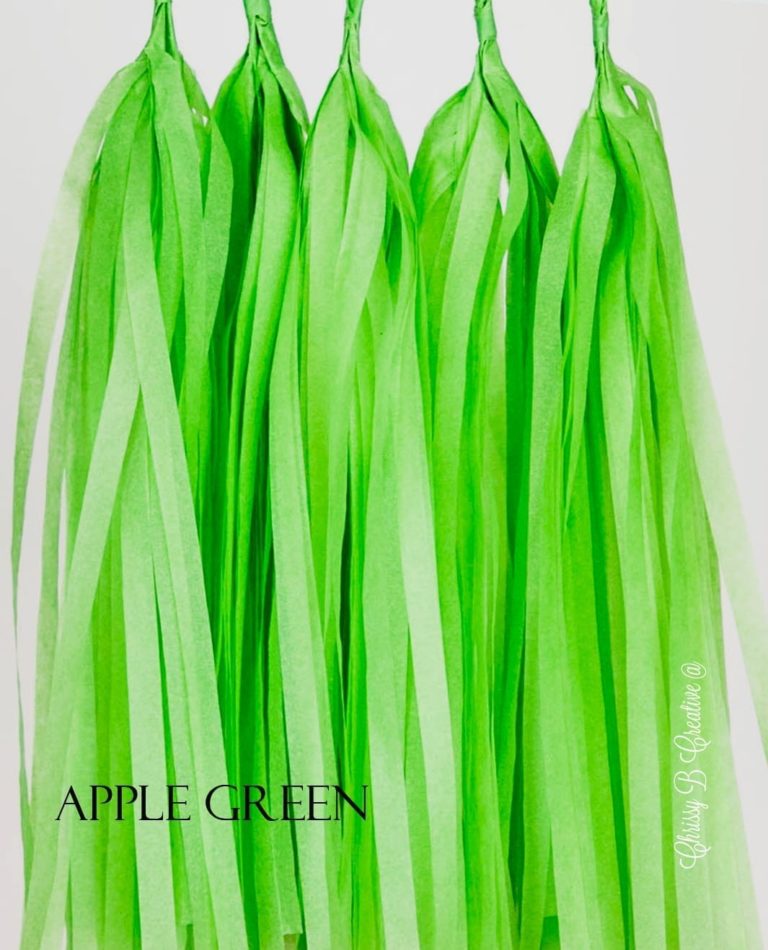 apple-green.jpg DIY Tissue Tassels - Pack of 5 Pre-Cut Tassels