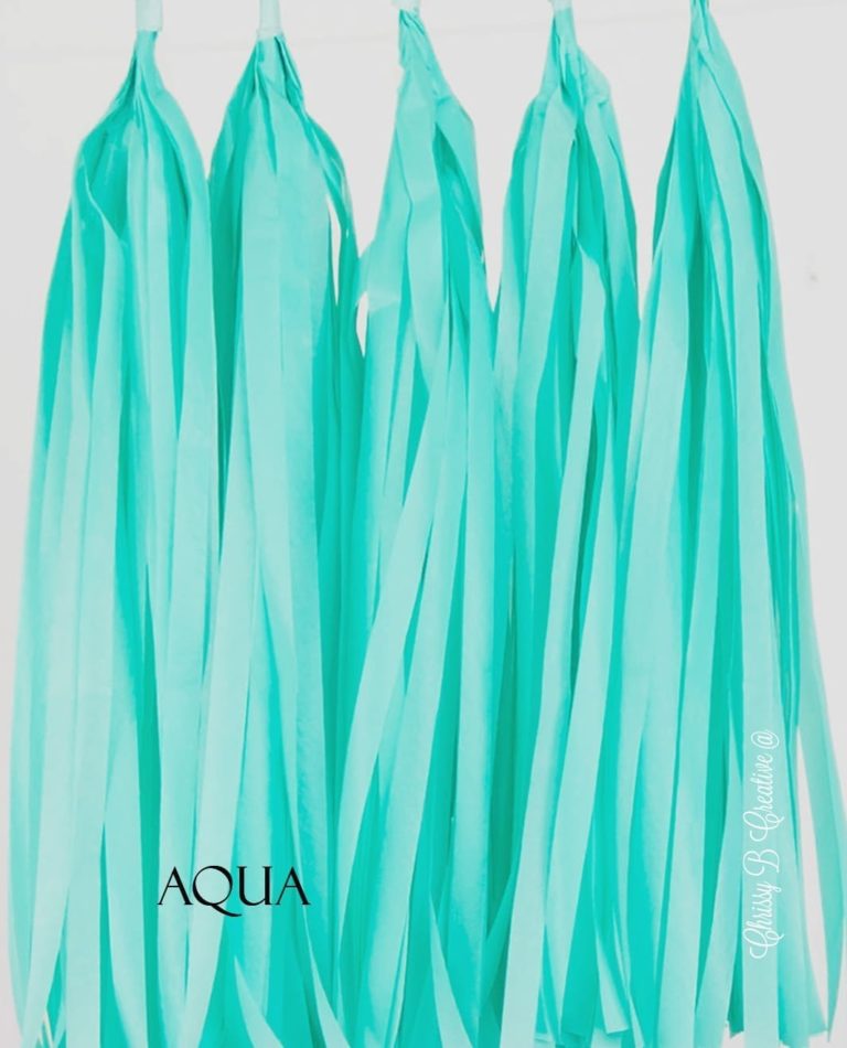 aqua.jpg DIY Tissue Tassels - Pack of 5 Pre-Cut Tassels