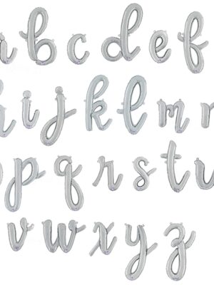 Script Letter Balloon - Silver