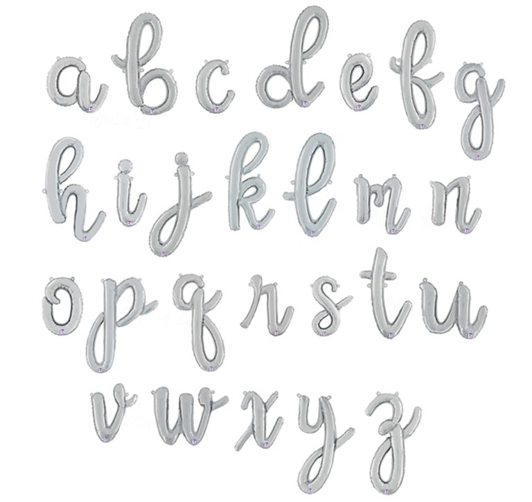 Script Letter Balloon - Silver