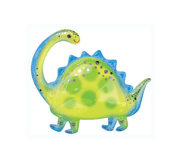 DINOSAUR Balloon, Giant Brontosaurus Mylar Balloon - 32 Inch - Dinosaur Birthday Party, Dinosaur Party Decor, Jurassic Party,
