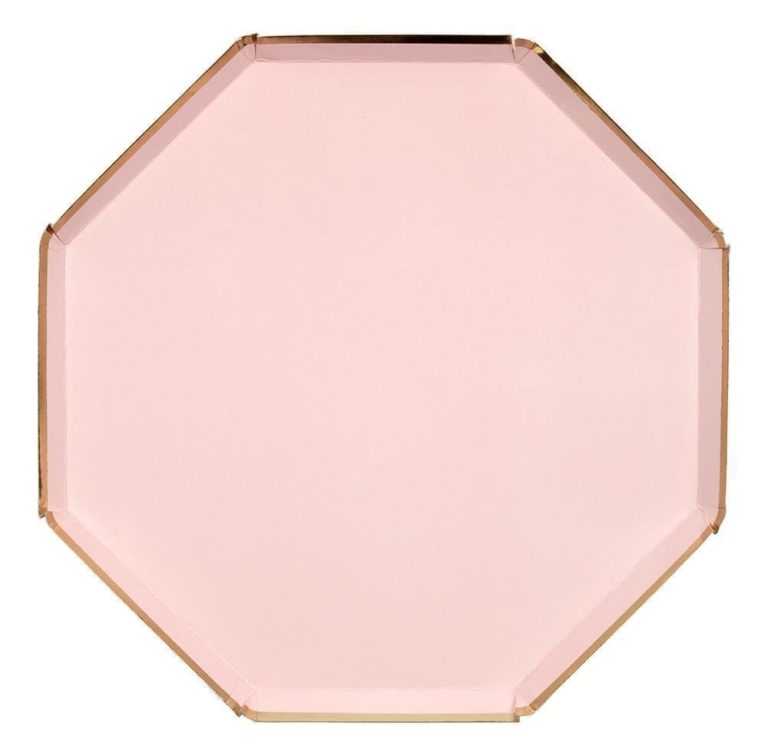 Dusty Pink Large Octagonal Plates
