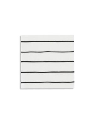 Frenchie Striped Small Napkins - Black