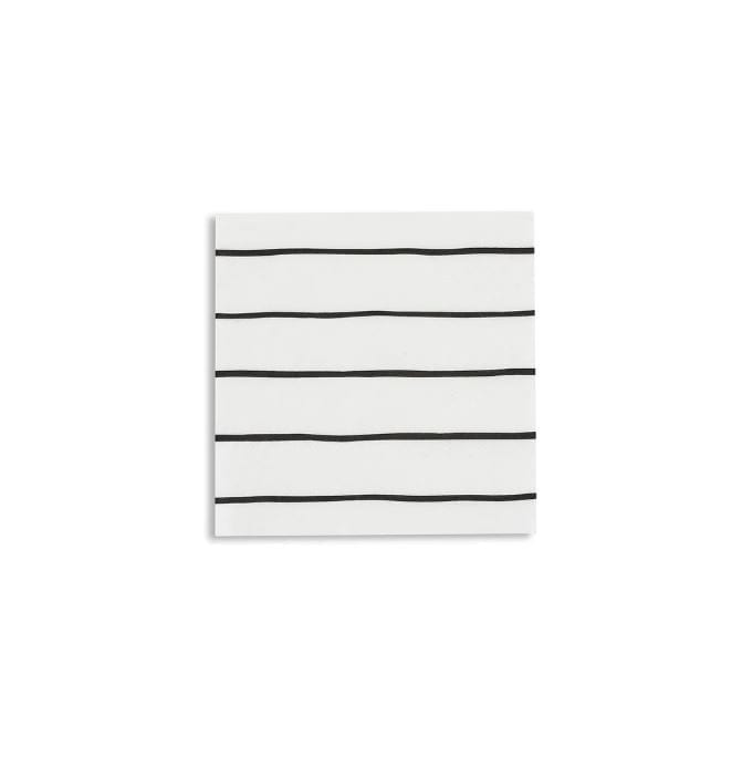 Frenchie Striped Small Napkins - Black