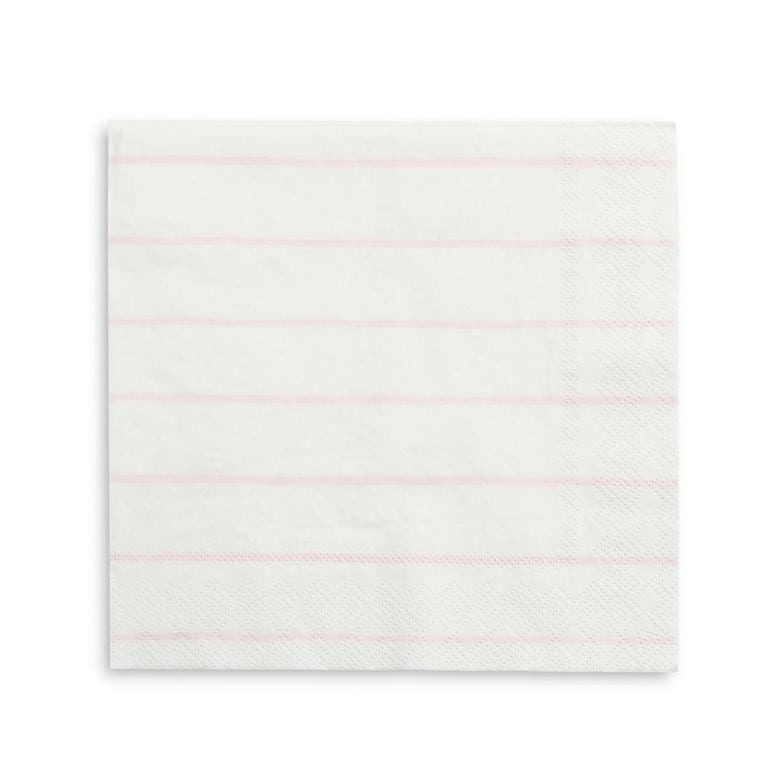 Frenchie Striped Large Napkins - Blush Pink