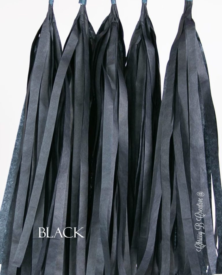 black.jpg DIY Tissue Tassels - Pack of 5 Pre-Cut Tassels