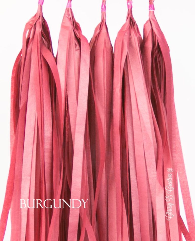 burgundy.jpg DIY Tissue Tassels - Pack of 5 Pre-Cut Tassels