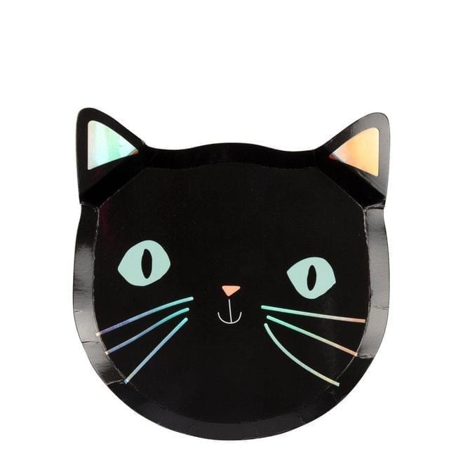 Black Cat Halloween Plates
