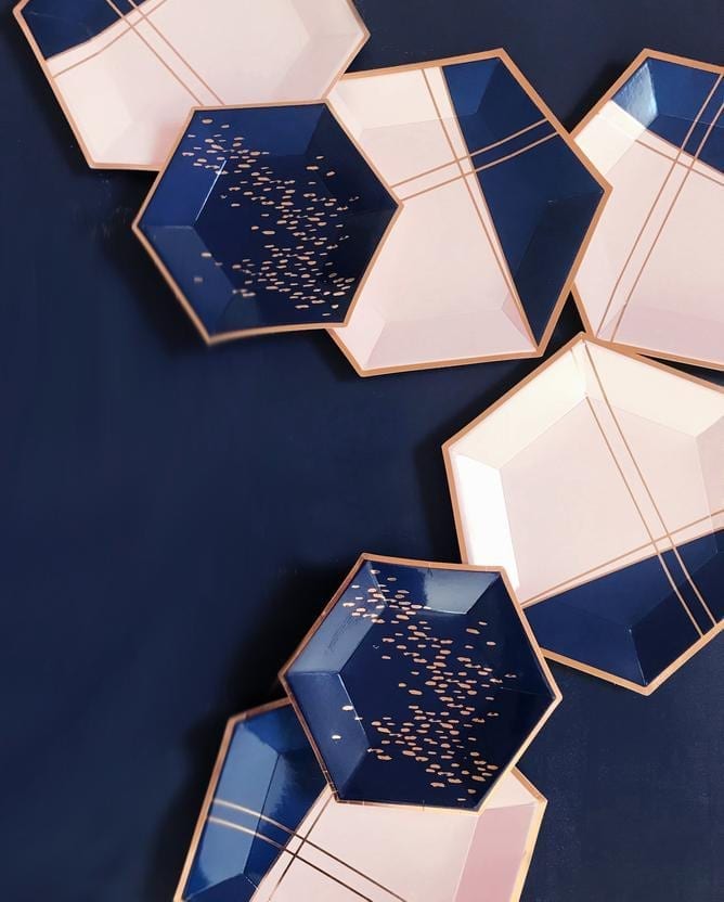 Erika - Navy Speckle Small Paper Plates