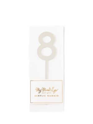 Silver Acrylic Cake Topper - Number 8