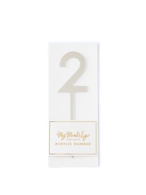 Silver Acrylic Cake Topper - Number 2