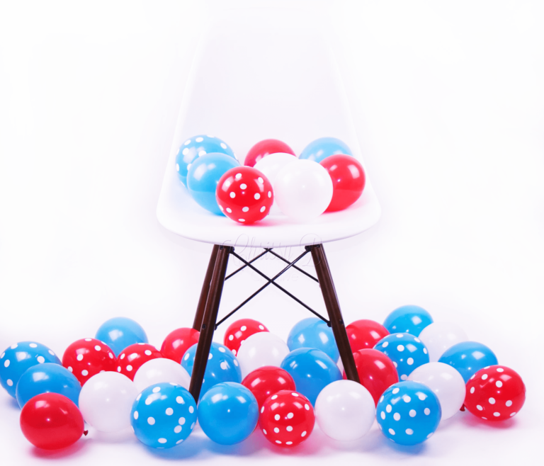 Red, White and Aqua Mini Balloon Mix