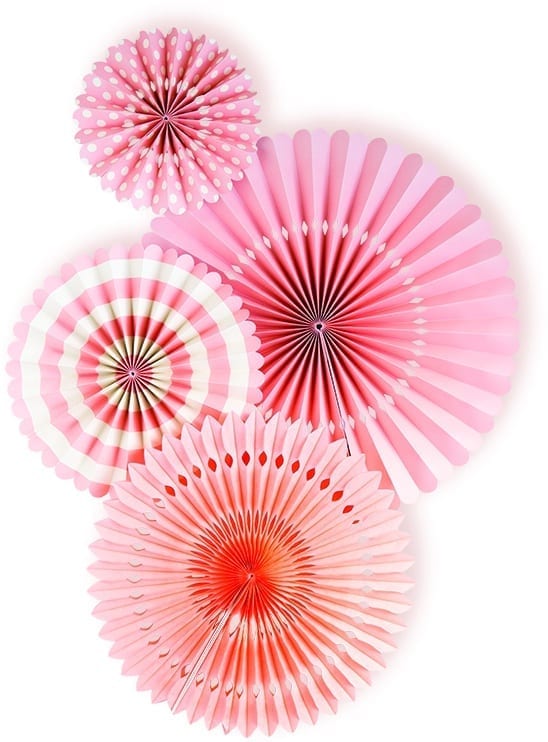 Coral Paper Fan Basics - Set of 4