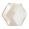 Blanc - White Striped Large Paper Plates