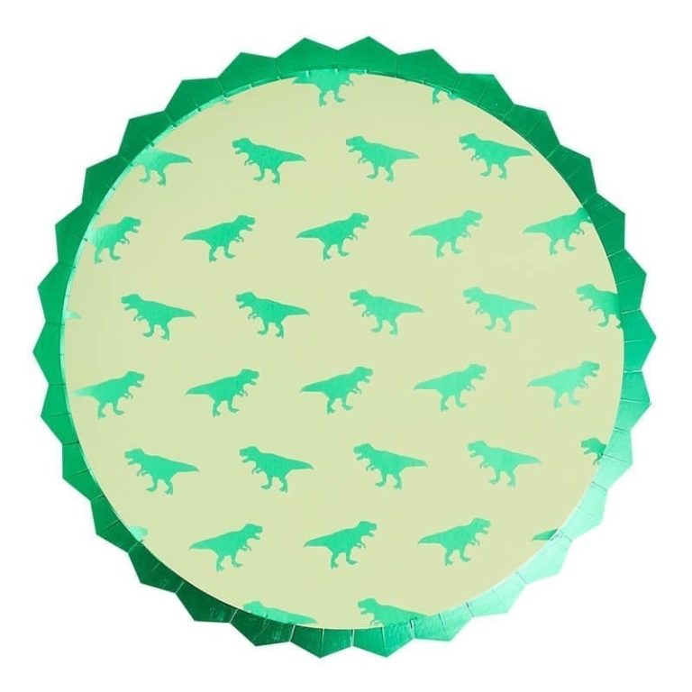 Dinosaur Paper Party Plates - Foiled