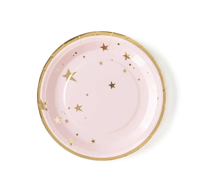 Twinkle Twinkle Baby Pink Star Plates