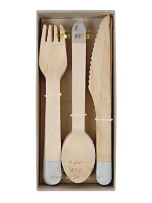 Wooden Cutlery - Silver