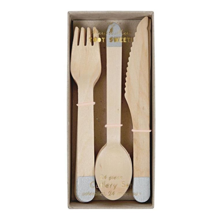 Wooden Cutlery - Silver