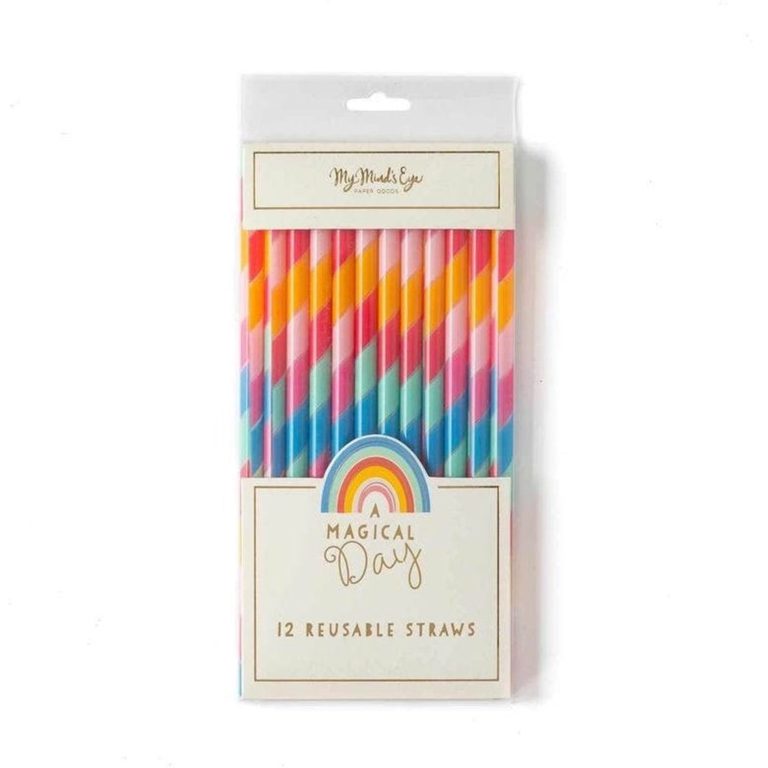 Magical Rainbow Reusable Straws
