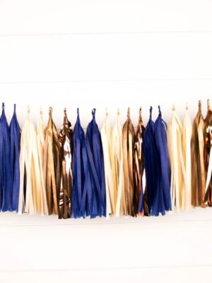 Navy, Blush and Rose Gold Tissue Tassel Garland Kit