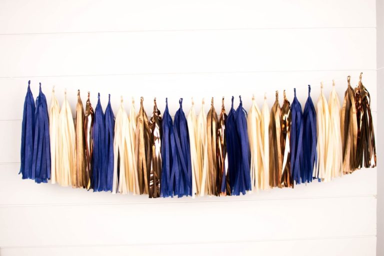 Navy, Blush and Rose Gold Tissue Tassel Garland Kit