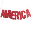 AMERICA Red Glitter Banner