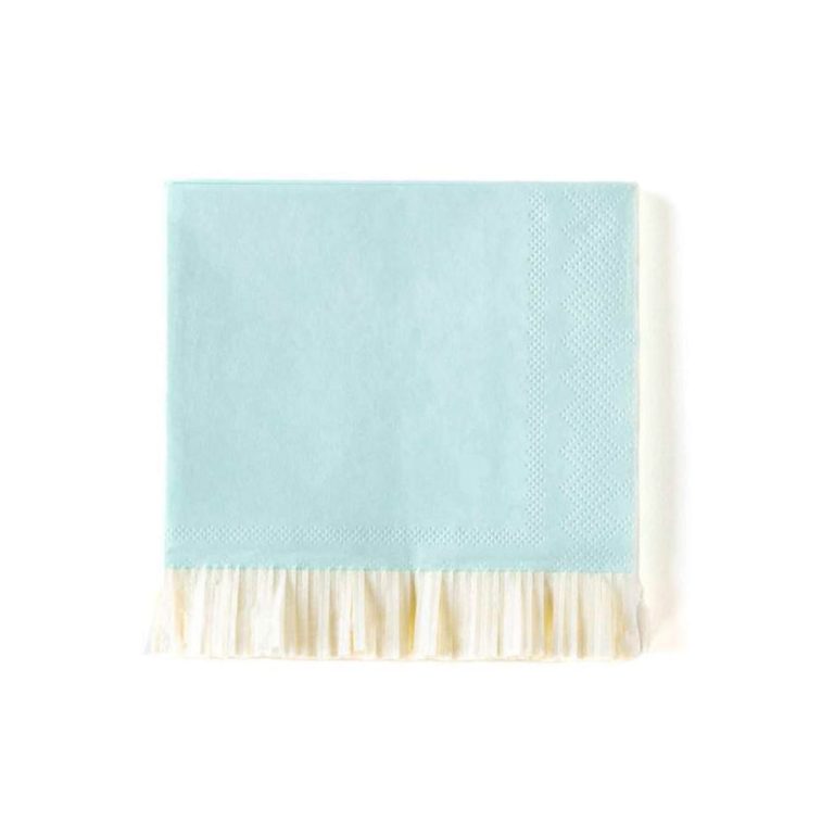 Baby Blue Fringe Cocktail Napkin