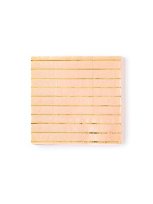 Coral Striped Cocktail Napkins