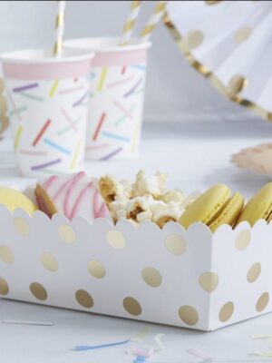 Gold Foiled Polka Dot Food Trays