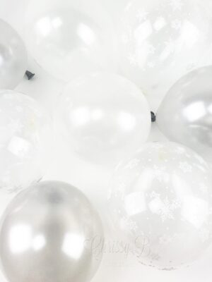Silver and White Snowflake Mini Balloon Mix