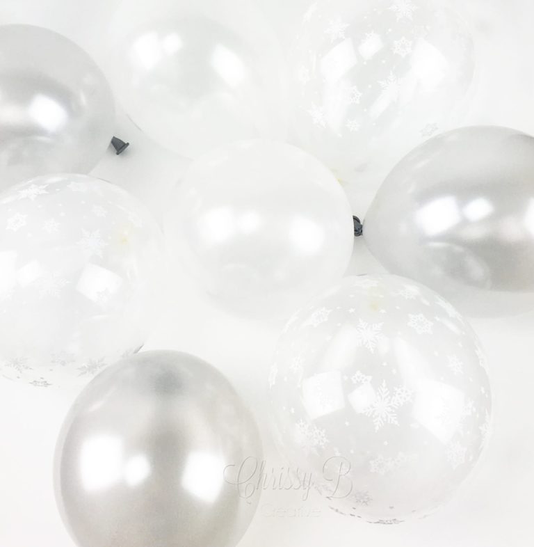 Silver and White Snowflake Mini Balloon Mix