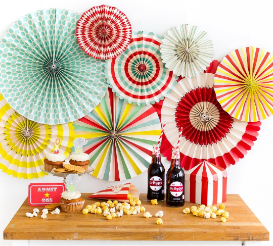 Vintage Carnival Party Fans
