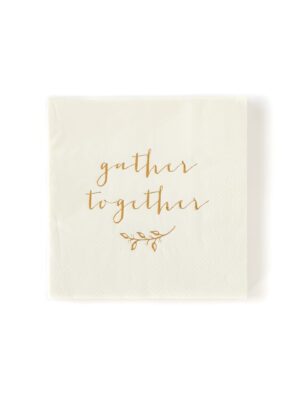 Thanksgiving Gather Together Script Cocktail Napkins