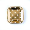 Gold Foil Square Small Plates with White Dots