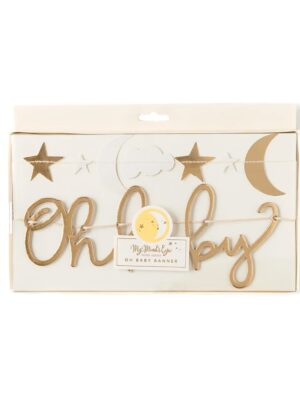 Gold Foil Oh Baby Banner Set