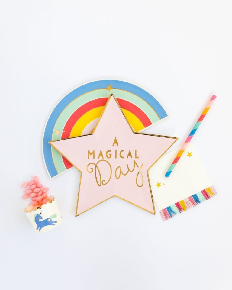 Magical Rainbow Paper Plates